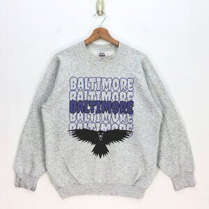 Baltimore Raven Sweatshirt, Vintage Style, Light Grey, S - 3XL